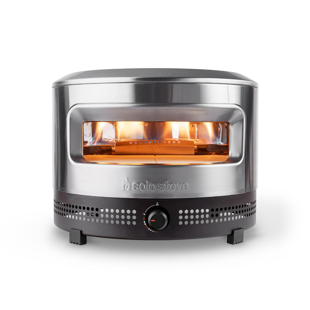 Піч для піци Solo Stove Pi Prime Outdoor - Газова піч для піци на пропані - Портативна піч для піци з поверхнею для приготування з кордієритового каменю - Напівкупольна конструкція - Широкий отвір - Нержавіюча сталь