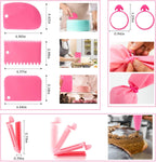 36Pcs Pink Piping Bags & Tips Set,24 Stainless Steel Nozzle Icing Tips With 2 Reusable Silicone Pastry Bag,Icing Smoother,Silicone Baking Cups,2Couplers Cake Decorating Tools Kit For Baking Decorating