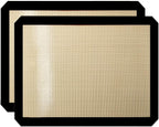 Premium Non Stick Silicone Baking Mats Quarter Sheet Toaster Oven Liner Small,Set Of 2 Mats (Size 8.5" - 11.5")