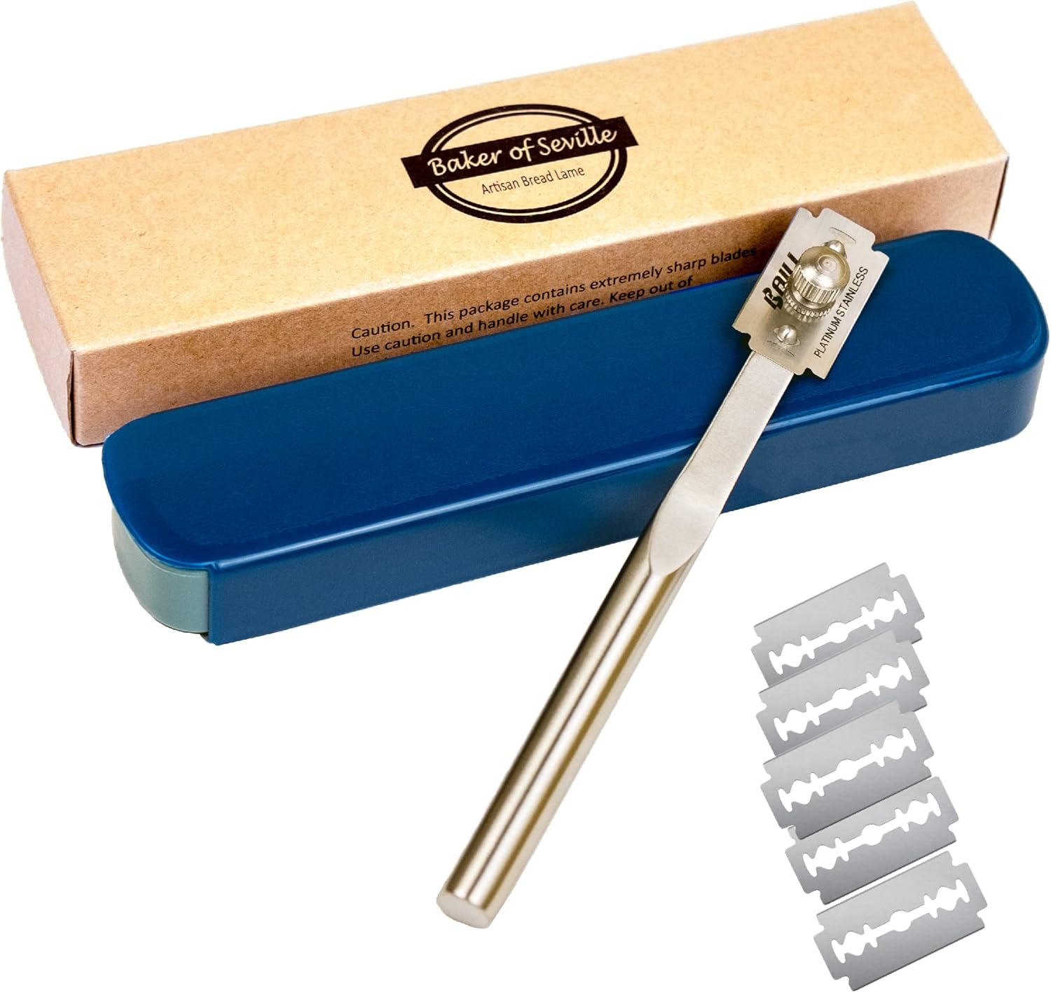 Bread Lame – Now with 6 Included blades. Change from Straight or Curved Blade Lame in seconds with the Patented Design. Built for professional and serious bakers.