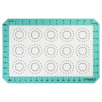 U-Taste 446ºF Heat Resistant Macaron Silicone Baking Mat, Non Stick Reusable Cookies Pastry Sheet Liner with Edge Enhancement Circle Measurement (Half/Jelly Roll/Quarter Sheets Size, Aqua Sky)
