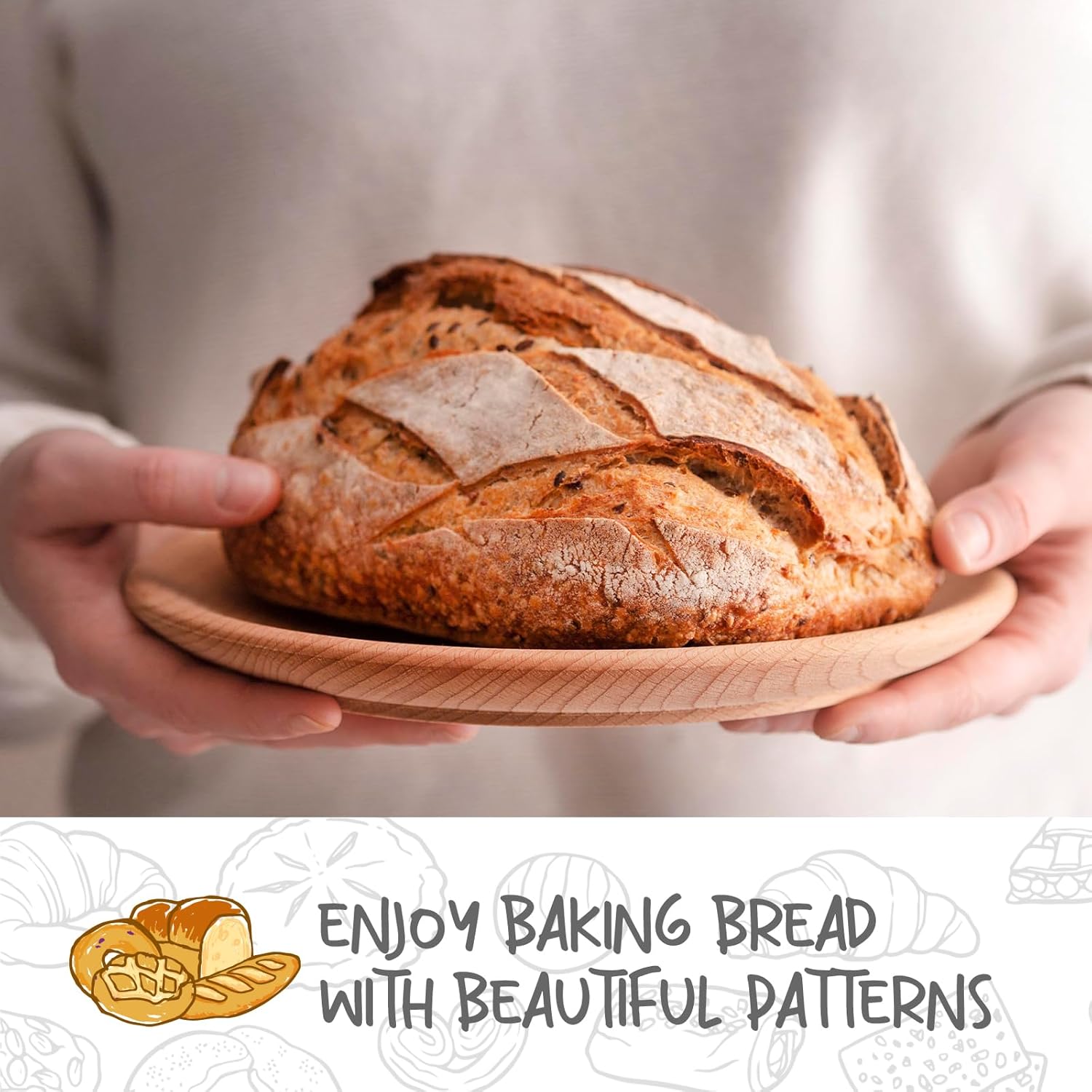 Bread Proofing Baskets Set of 2 8.5 inch Round Dough Proofing Bowls w/Liners Perfect for Home Sourdough Bakers Baking