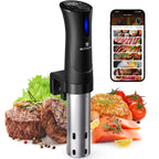 Машина BLITZHOME Sous Vide, додаток WiFi у комплекті, плита Sous Vide потужністю 1100 Вт з точною температурою та таймером, надтихий прецизійний циркуляційний пристрій з нержавіючої сталі, кухонні гаджети з рецептами