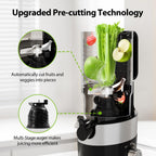 Juicer Machines, Aeitto Cold Press Juicer,4.9" Wide Mouth Fits for Whole Fruits and Vegetables, Slow Masticating Juicer Easy to Clean, High Juice Yield,Black