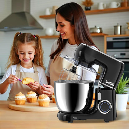 Alinore Stand Mixer, 6.5QT 660W 10-Speed Tilt-Head Electric Kitchen Stand Mixer, Food Mixer with Dishwasher-Safe Dough Hook, Egg Whisk, Flat Beater for Baking, Cake and Most Home Cooks (Black)