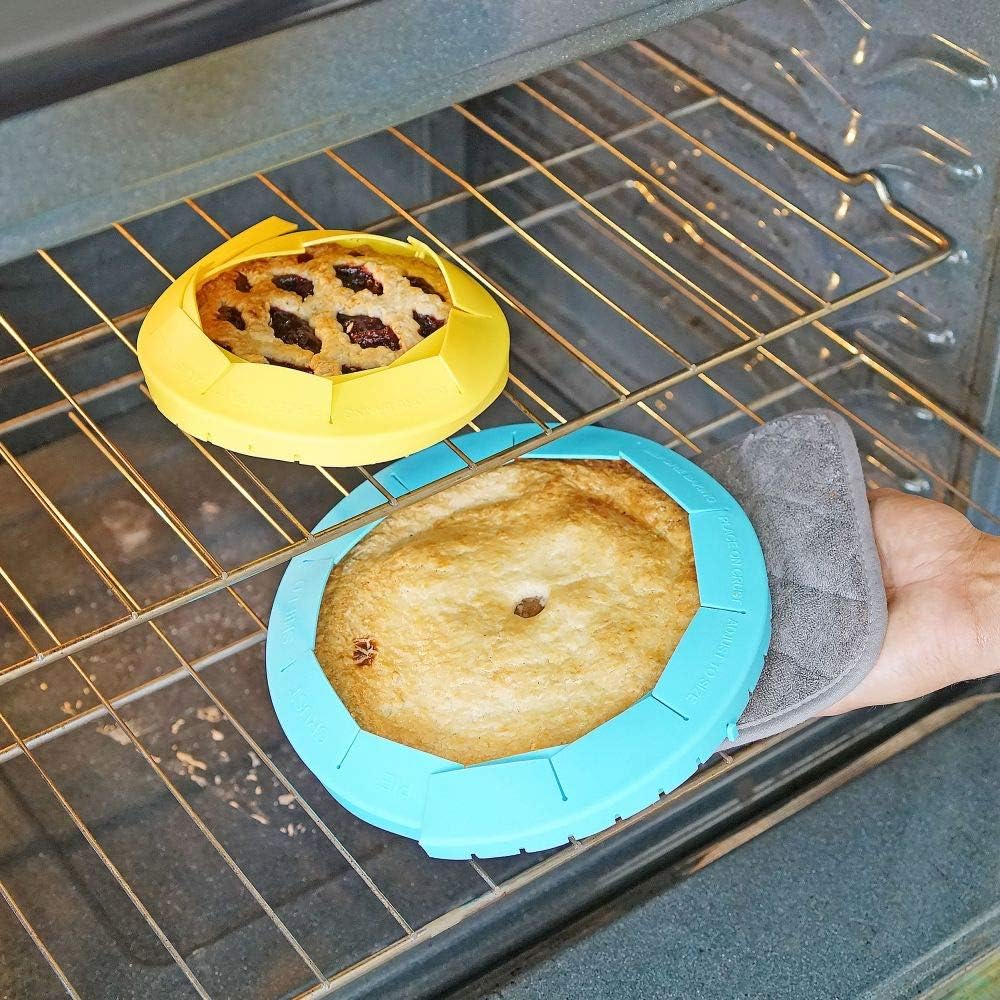 Pie Crust Shield Adjustable Reusable Silicone Baking Tool – Prevents Burnt Edges, Set of 3 for Perfect Pies