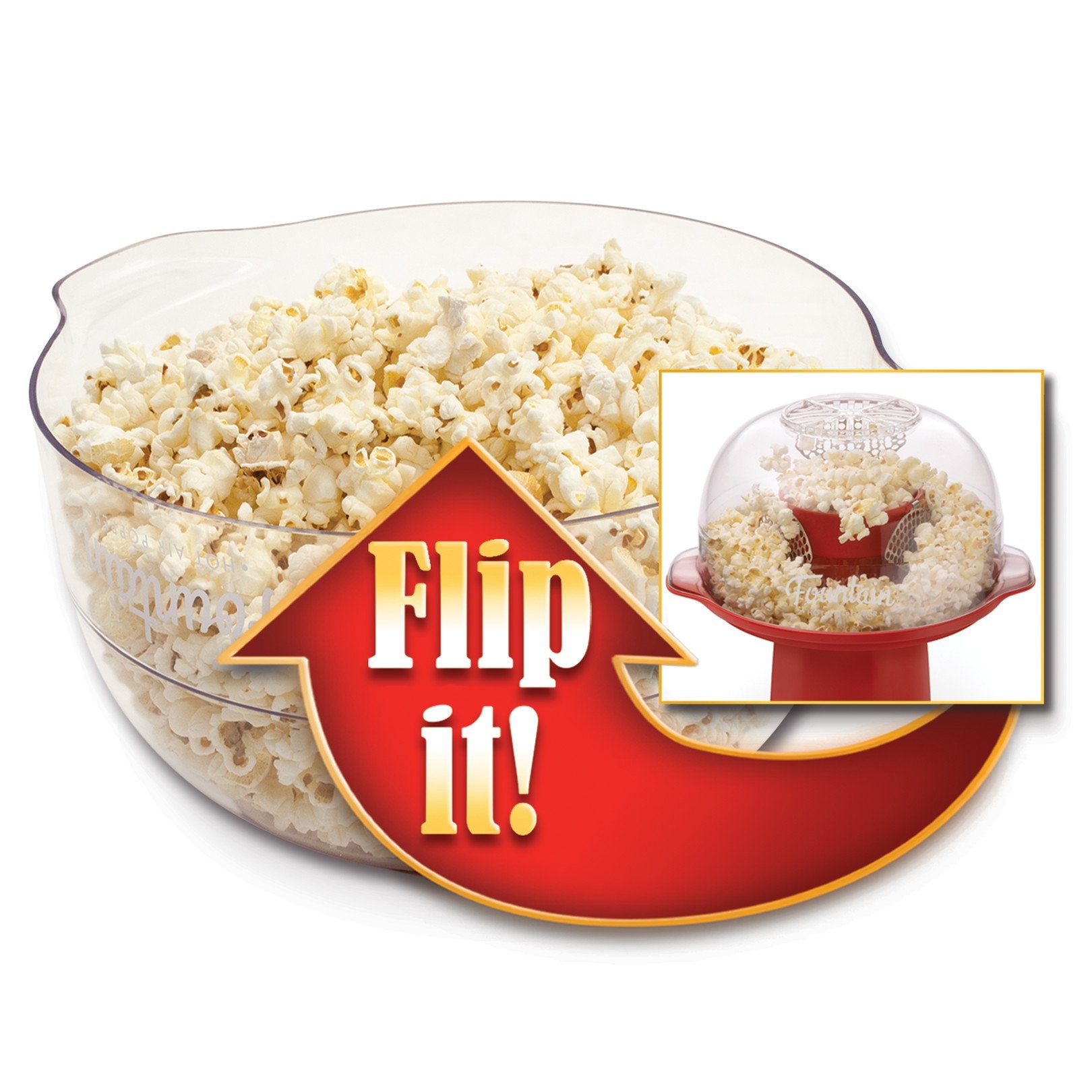 Presto Orville Redenbacher's Fountain Hot Air Popper Popcorn, 20 kubków, czerwony
