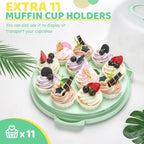 Ohuhu Cake Carrier with Lid and Handle, BPA-Free Cake Containers Cake Holder for 10 inch Cake with 2 Handles Cupcake Carrier - Plastic Cover Two Sided Base for Transport Pies Nuts Fruit Perfect Gifts