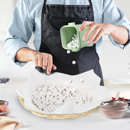 KOMIDK 1.8LB Baking Pie Crust Weights, White, Ceramic, Round