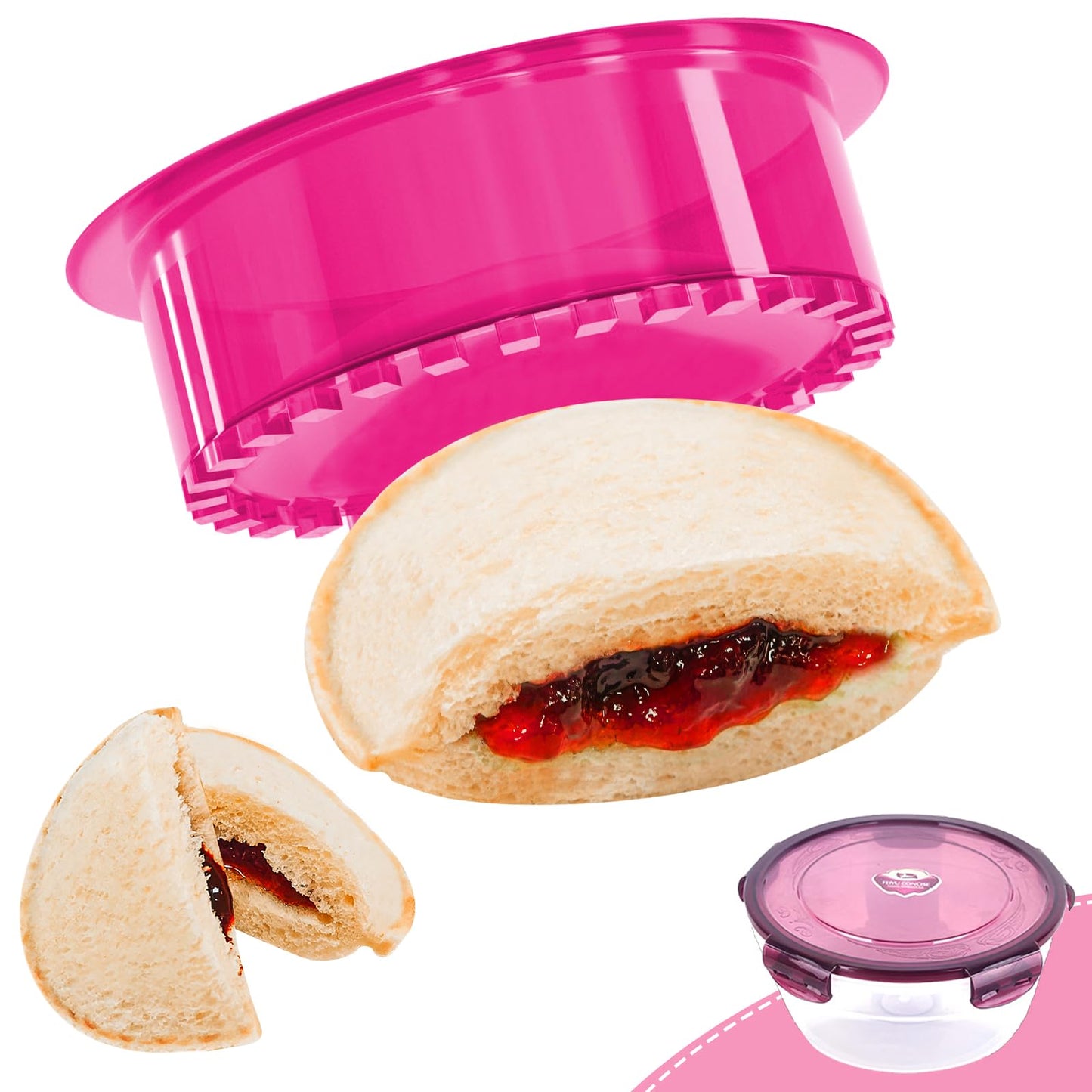 HiYZ Sandwich Cutter and Sealer - 5 PCS Decruster Sandwich Maker - Peanut Butter and Jelly Crustless Sandwich Bread Pancake Maker Cookie Cutter for Kids Children Boys Girls