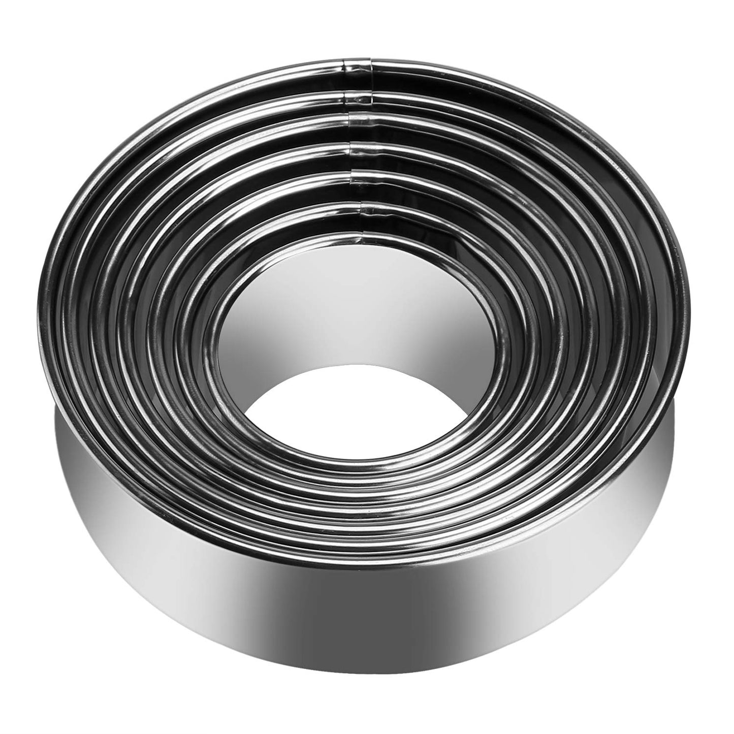 5 Pieces Biscuit Cookie Cutters Set,Stainless Steel Circle Round Cookie Biscuit Cutters in Graduated Sizes Shape Molds for Pastries Doughs Doughnuts
