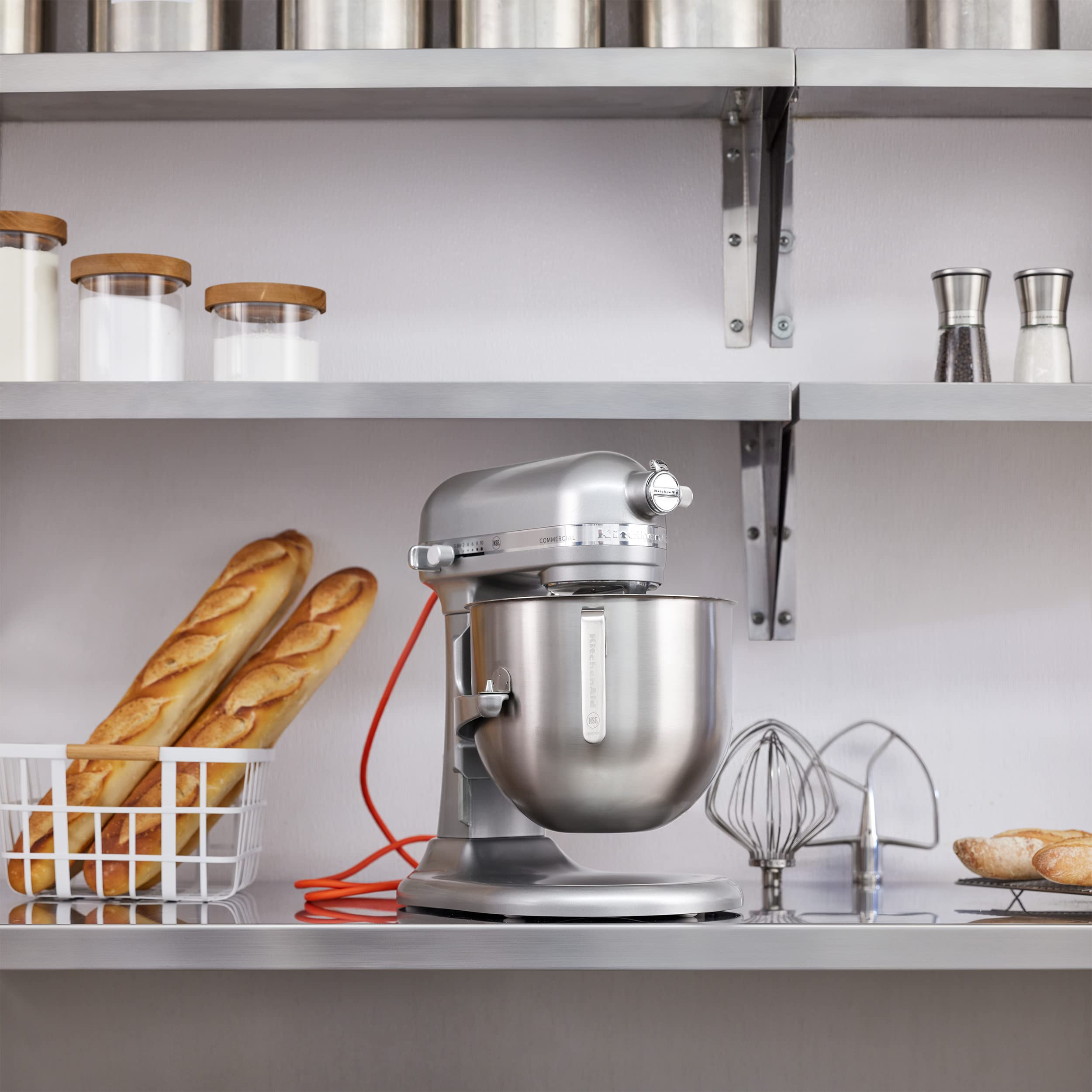 Mikser kuchenny KitchenAid KSM8990CU 8-kwartowy, 10-biegowy, z napędem przekładniowym, Contour Silver