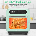 Piekarnik parowy Secura Multifunction Air Fryer, 13 Quart Compact Oven z funkcją pieczenia konwekcyjnego, Airfryer, Rapid Steam, Ferment, Dehydrator Combo, odżywczy i pyszny parowar do gotowania (Mięta zielona)