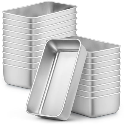 LIANYU 8 Pack 9x5 Loaf Pans for Bread Baking, Stainless Steel Baking Bread Pans, Small Loaf Tins for Homemade Brownies and Pound Cakes, Dishwasher Safe