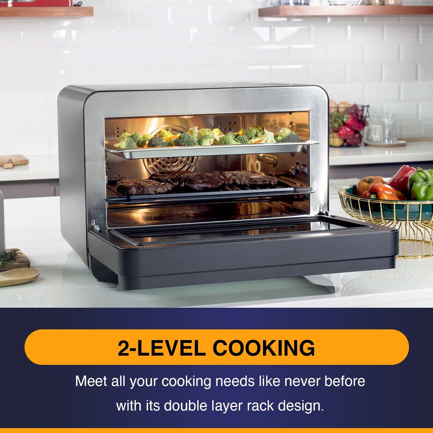 Baumann Living Multifunction Air Fryer Steam Oven Convection Countertop All-in-One Appliance.