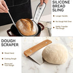 Sourdough Starter Kit - Banneton Proofing Basket 9 Inch Round & 10 Oval, 26 PCS Baking Supplies With Starter Jar, Bread Sling, Lame, Danish Dough Whisk, Bags