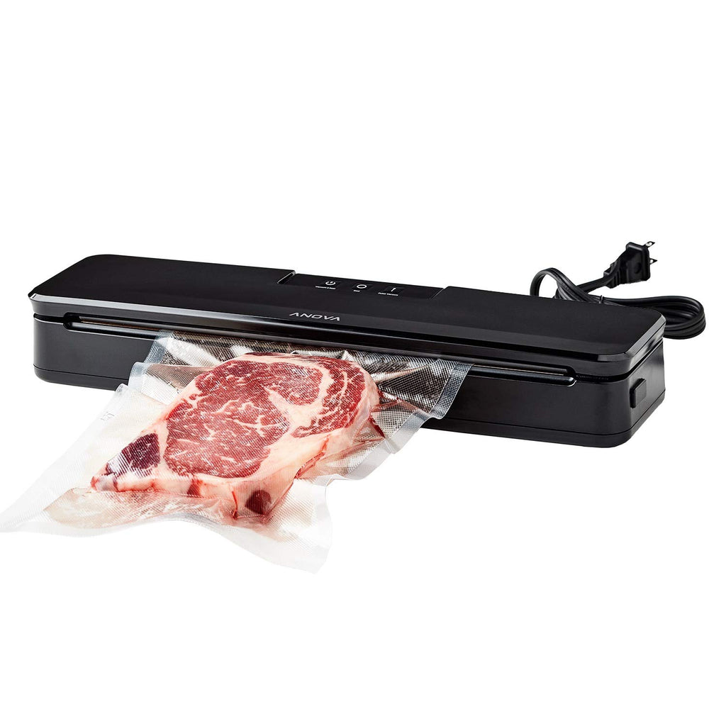 Anova Culinary ANVS01-US00 Anova Precision Vacuum Sealer, zawiera 10 wstępnie pociętych torebek, do gotowania metodą sous vide i przechowywania żywności