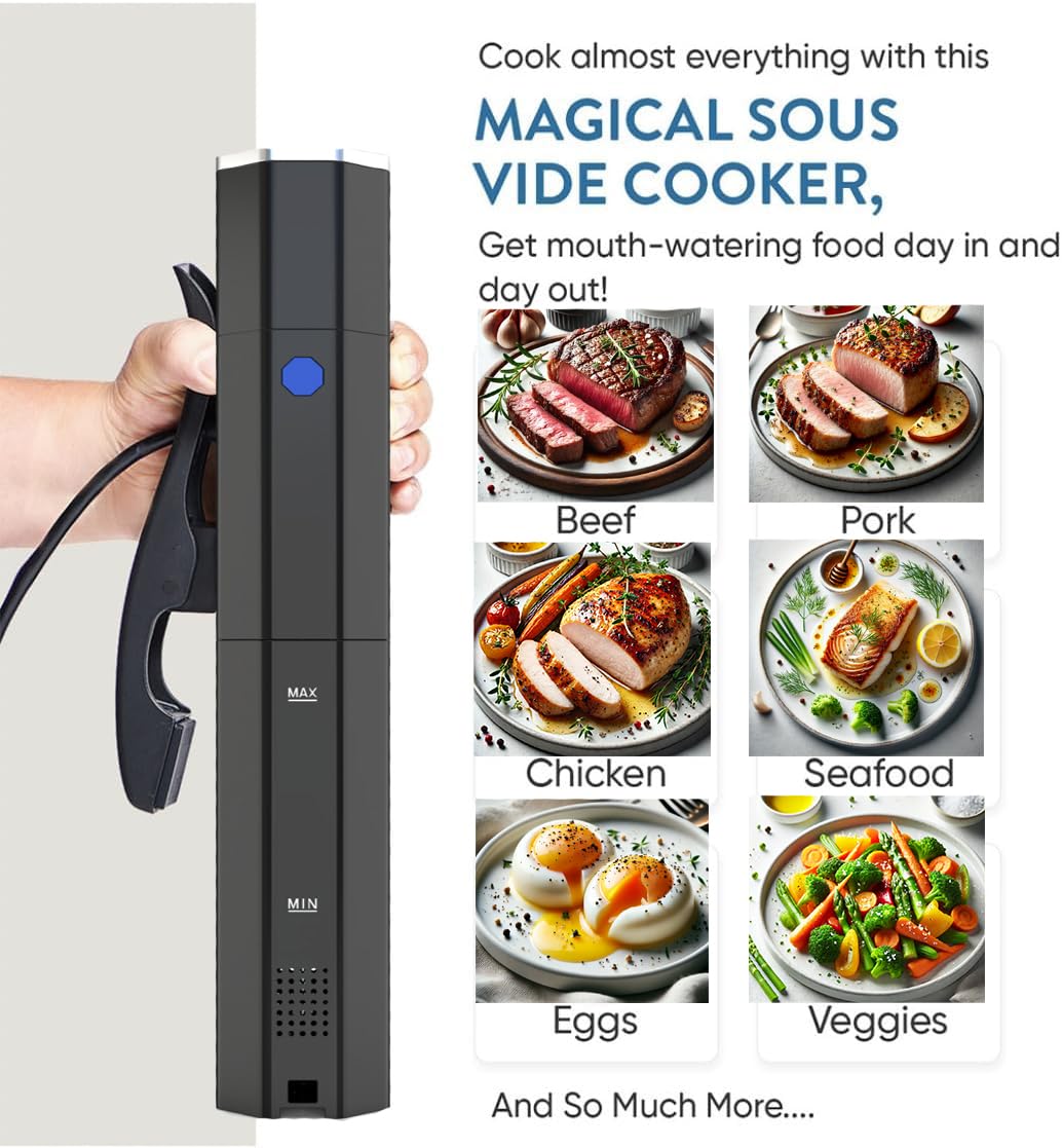 Yedi Infinity Sous Vide Cooker, Powered by Octcision Technology, Deluxe Accessory Kit, Recipes, 1000 Watts