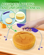 Adjustable 2- wire Cake Slicer Leveler Small Cake Cutter Slicer for Leveling Tops of Layer Cakes Professional Baking Tool with Stainless Steel Wires and Purple Handle By Prokitchen