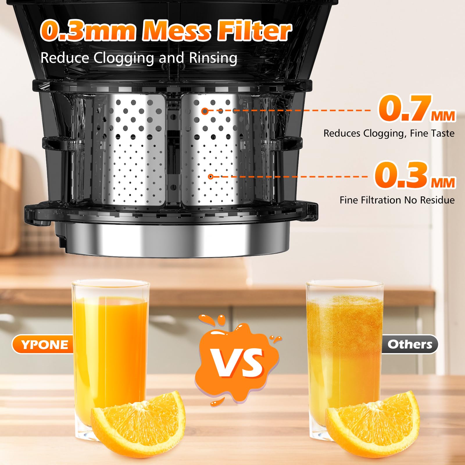 Juicer Machines with 6.1" Extra Large Feed Chute, Cold Press Juicer For Whole Vegetables and Fruits, 350W Professional Masticating juicer Easy to Clean for Batch Juicing (Titanium Gray)