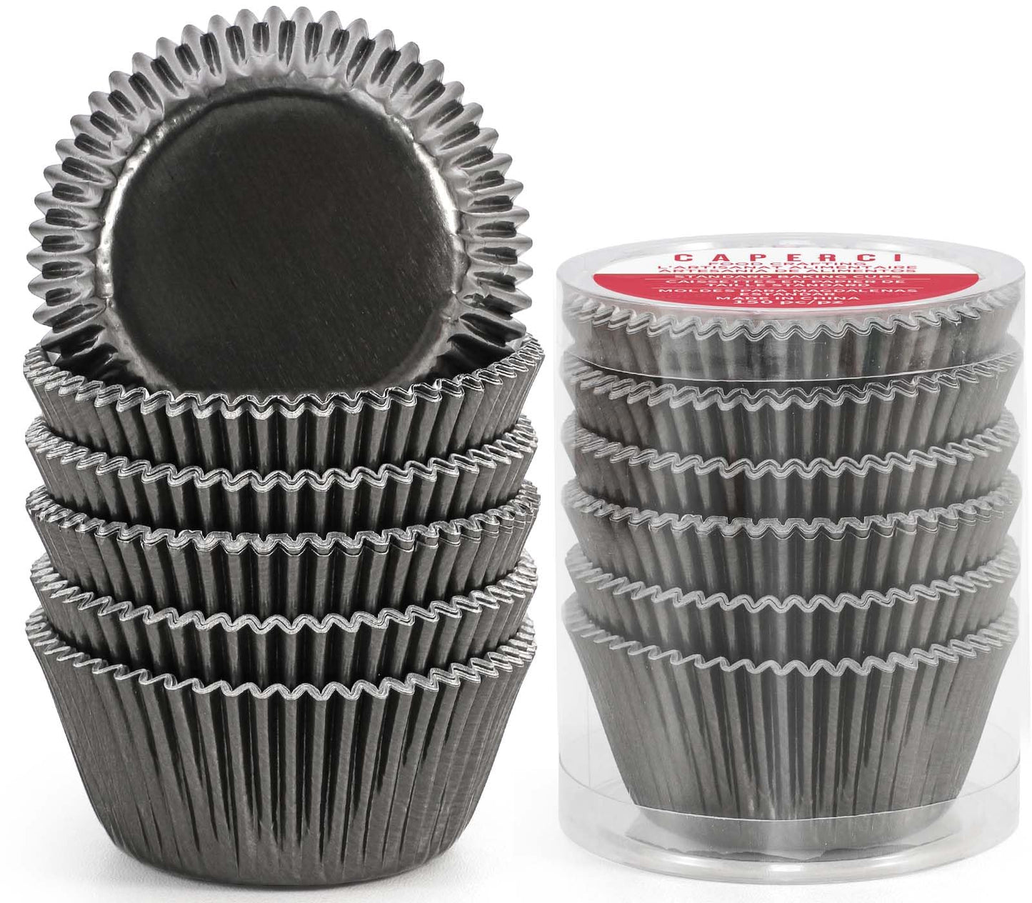 Caperci Standard Cupcake Liners Gold Foil Muffin Baking Cups 150-Pack - Premium Greaseproof & Sturdy Cupcake Papers