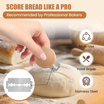 Bread Lame Blades Refill – Stainless Steel Scoring Blades for Perfect Bread Art, Suitable for Slicing and Scoring Sourdough, Baguettes, and More (20 Blades)
