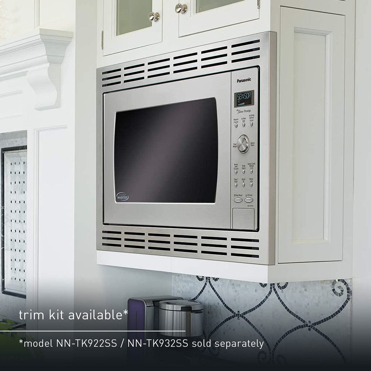 Piekarnik Panasonic z technologią inwertera cyklonowego, 1250 W, 2,2 stopy sześcienne, kuchenka mikrofalowa do blatu z czujnikiem Genius One-Touch Cooking – NN-SD975S (stal nierdzewna/srebrny), stal nierdzewna