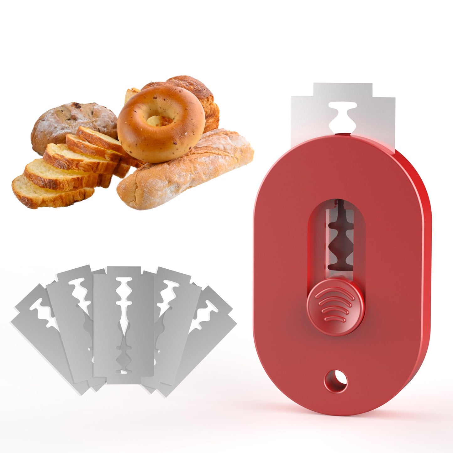 Extractable & Magnetic Bread Lame Dough Scoring Tool - Professional Sourdough Scoring Tool - Sourdough Bread Baking & Bread Scoring Tool - Scoring Patterns booklet & 5 Razor Blades（Black)