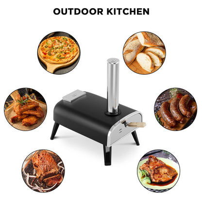 aidpiza Pizza Oven Outdoor 12" Wood Fired Pizza Ovens Pellet Pizza Stove for outside, Portable Stainless Steel Pizza Oven for Backyard Pizza Oven