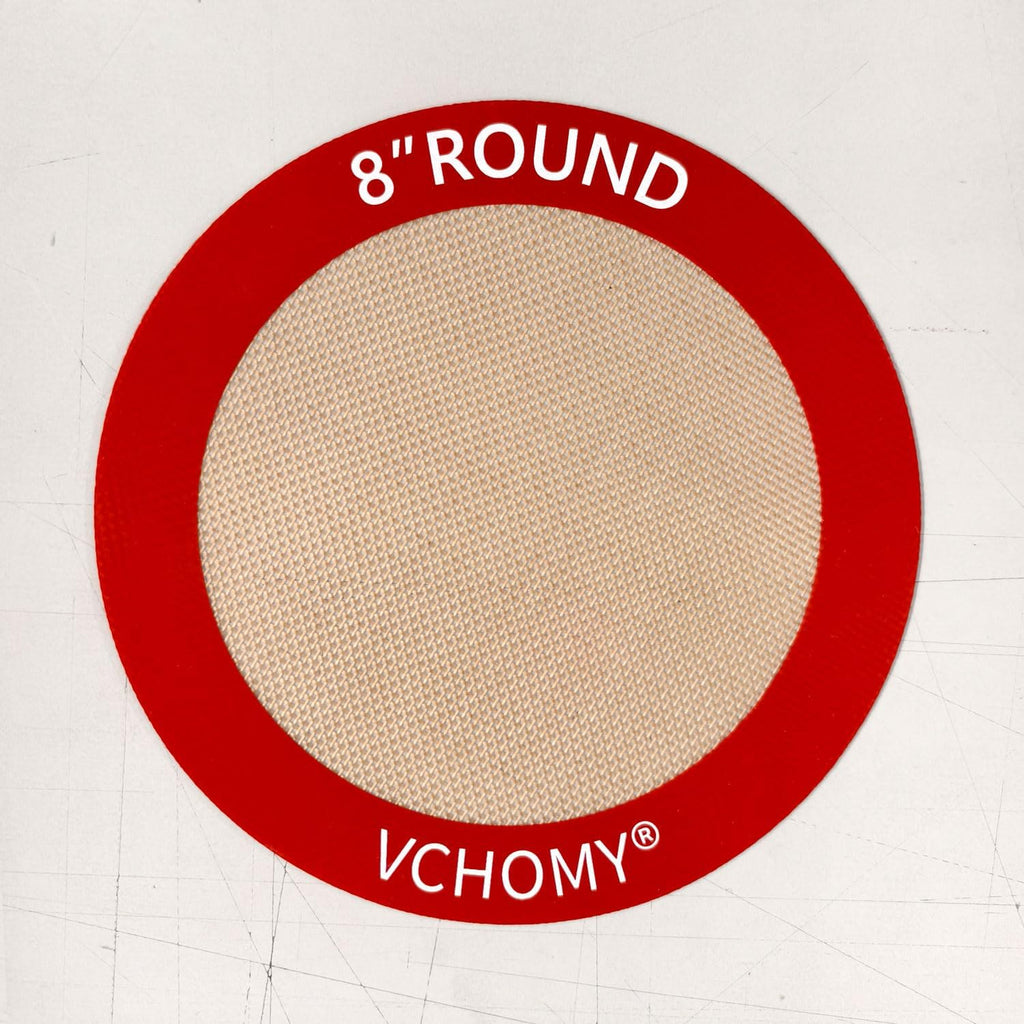 Silicone Baking Mats, Set of 4, Round dia 8 Inch, Non Stick, BPA Free, Baking Sheet Pan Liner for Cake,Pizza,Cookies,Macaron,Bread,Pastry,Toaster (Red, Round-dia 8 inch)