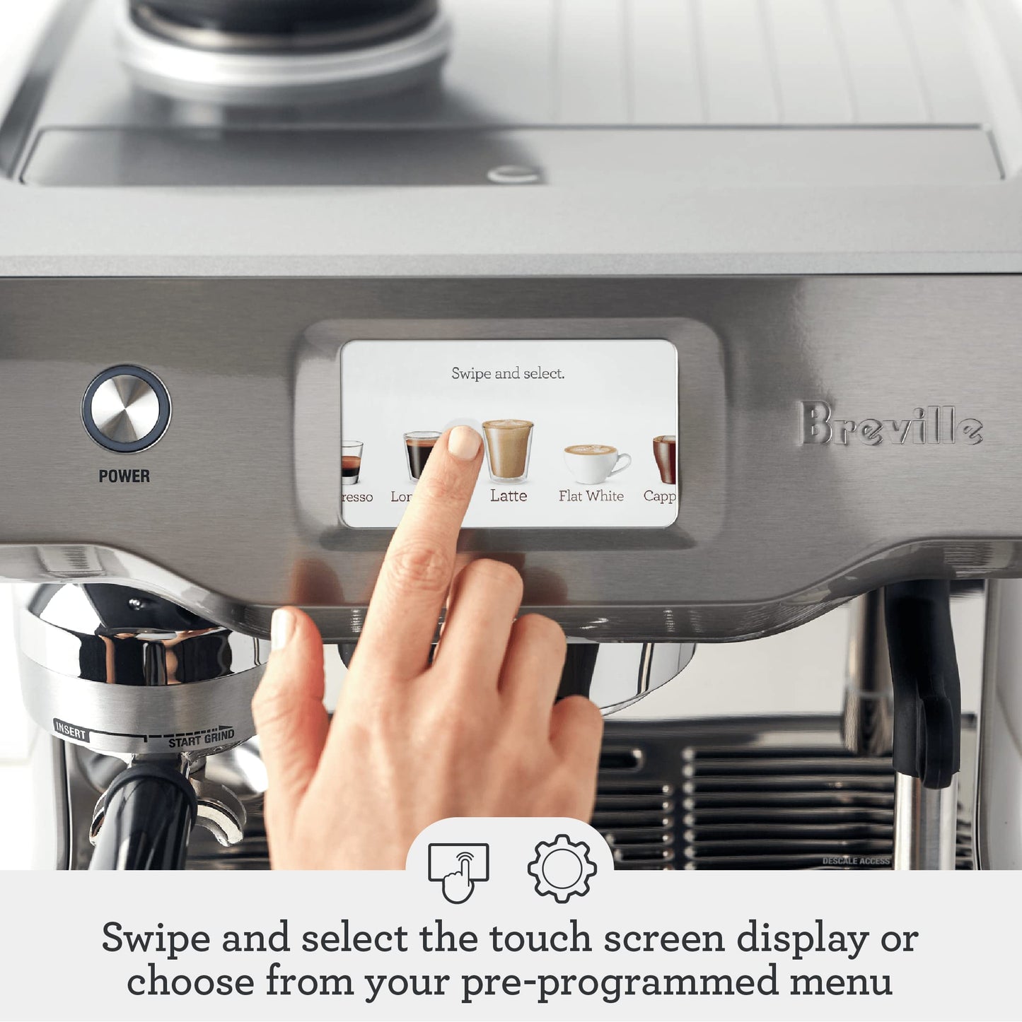 Breville the Oracle Touch Automatic Espresso Machine with Grinder & Milk Frother, Espresso Maker with Touchscreen, Cappuccino & Latte Machine for Home, BES990BSS, Brushed Stainless Steel