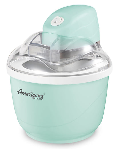 Elite Gourmet Americana Collection Elite EIM520M 1 Quart Automatic Easy Homemade Electric Ice Cream Maker, Frozen Yogurt, Sorbet, Gelato Treat, with Recipes, Mint