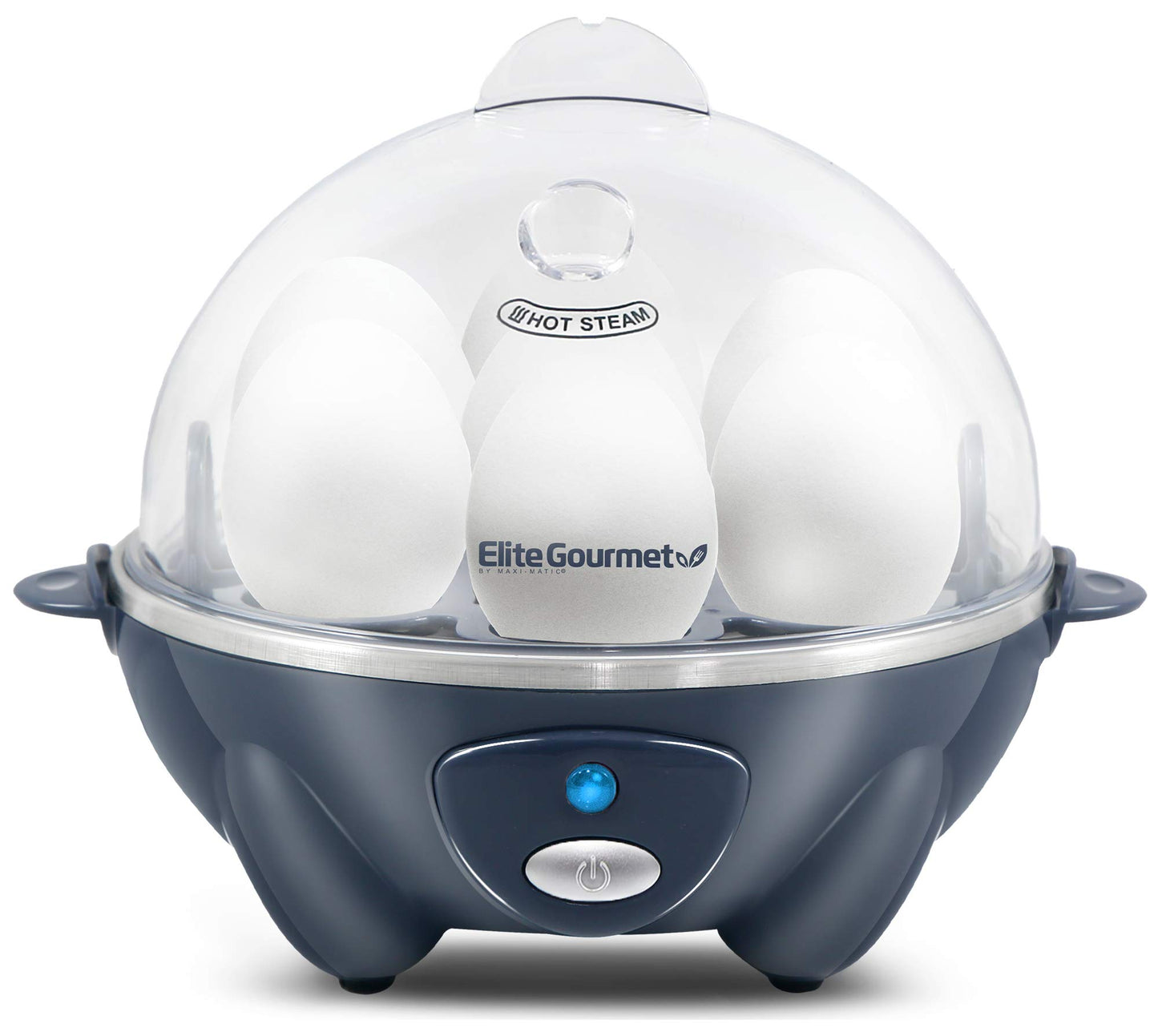 Elite Gourmet Easy Electric 7 Egg Capacity Soft, Medium, Hard-Boiled Cooker Poacher, Scrambled, Omelet Maker with Auto Shut-Off and Buzzer, BPA Free