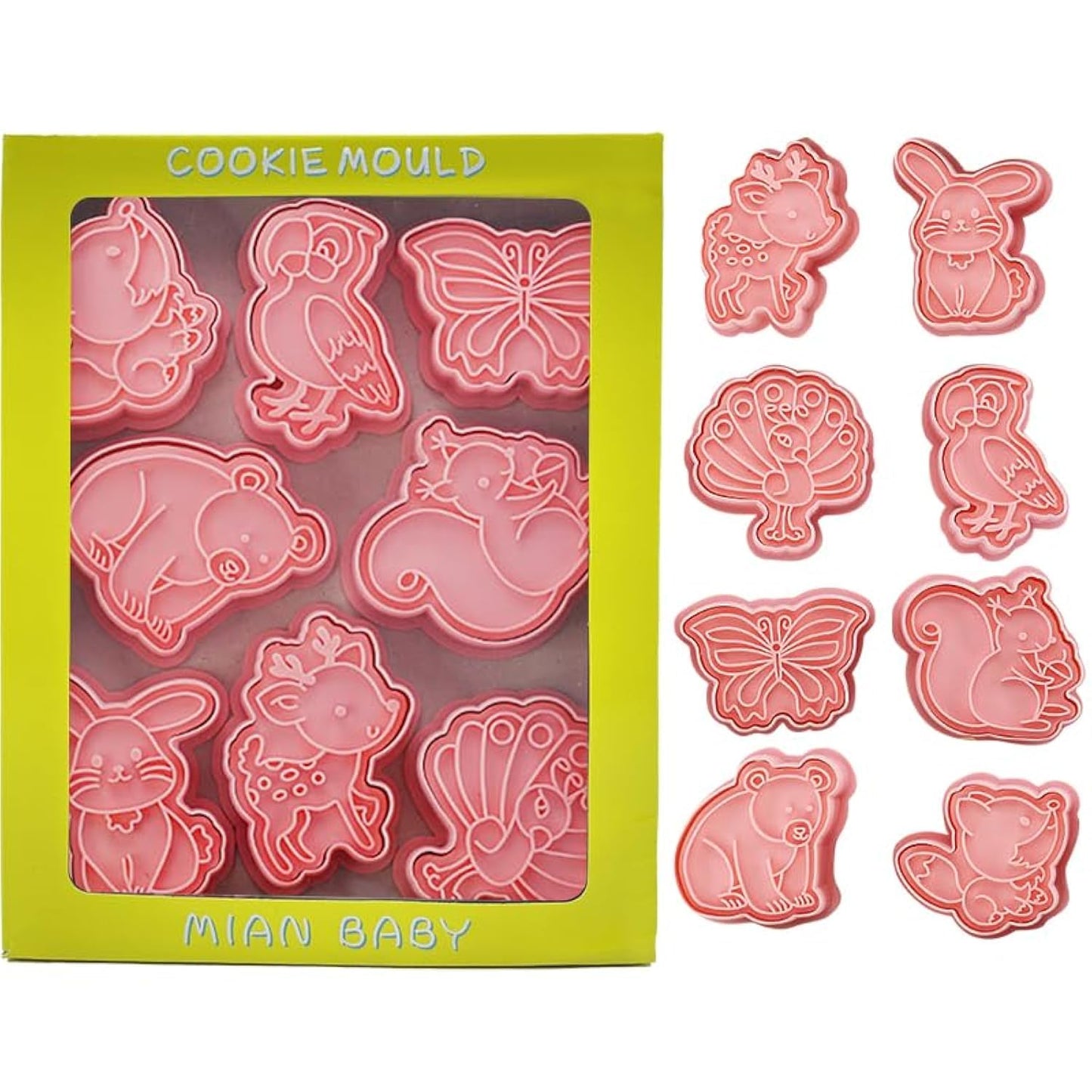 Forest Animal Cookie Cutters for Kids,Mini Cartoon Cookie Cutters with Plunger Stamps Set for Home Baking,Biscuits Cutter,Cake Decoration,Cute 3D Cookie Stamps