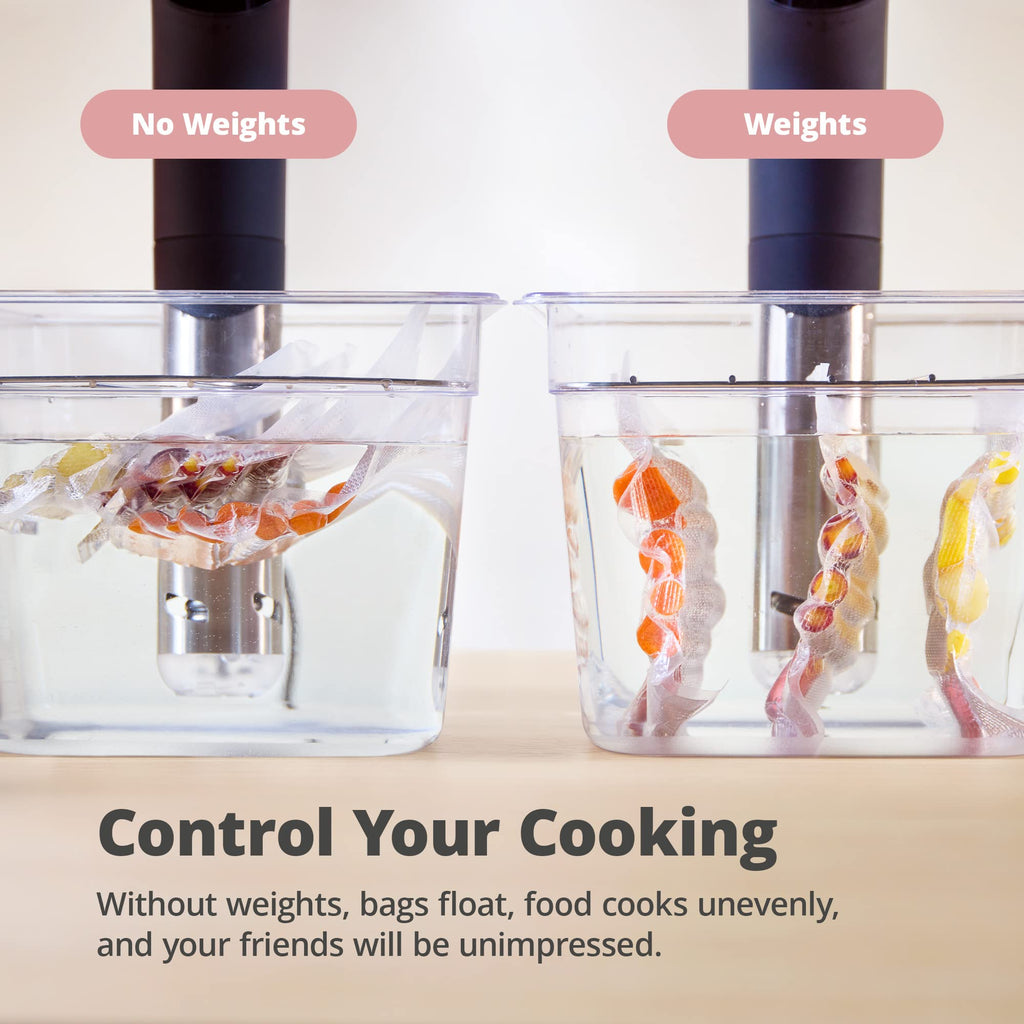 Obciążniki do gotowania metodą Sous Vide firmy Greater Goods z silikonową obudową i stalowym środkiem, idealne akcesoria do uzupełnienia zestawu do gotowania metodą Sous Vide, zaprojektowane w St. Louis, 3 sztuki (różowe)