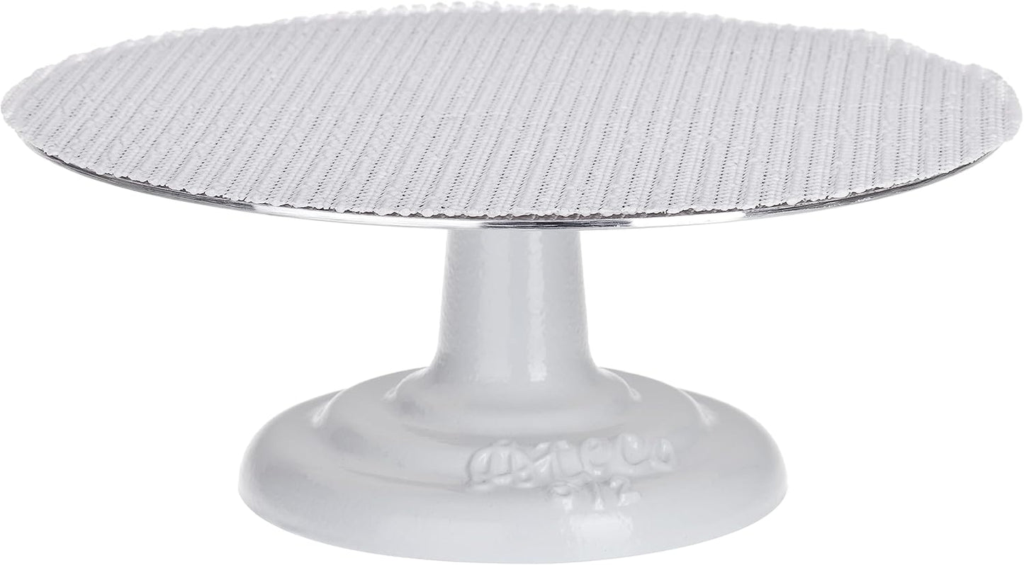 Ateco Cast Iron and Non-Slip Pad Cake Stand, 12 inch, White