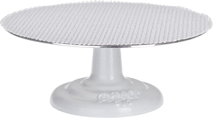 Ateco Cast Iron and Non-Slip Pad Cake Stand, 12 inch, White