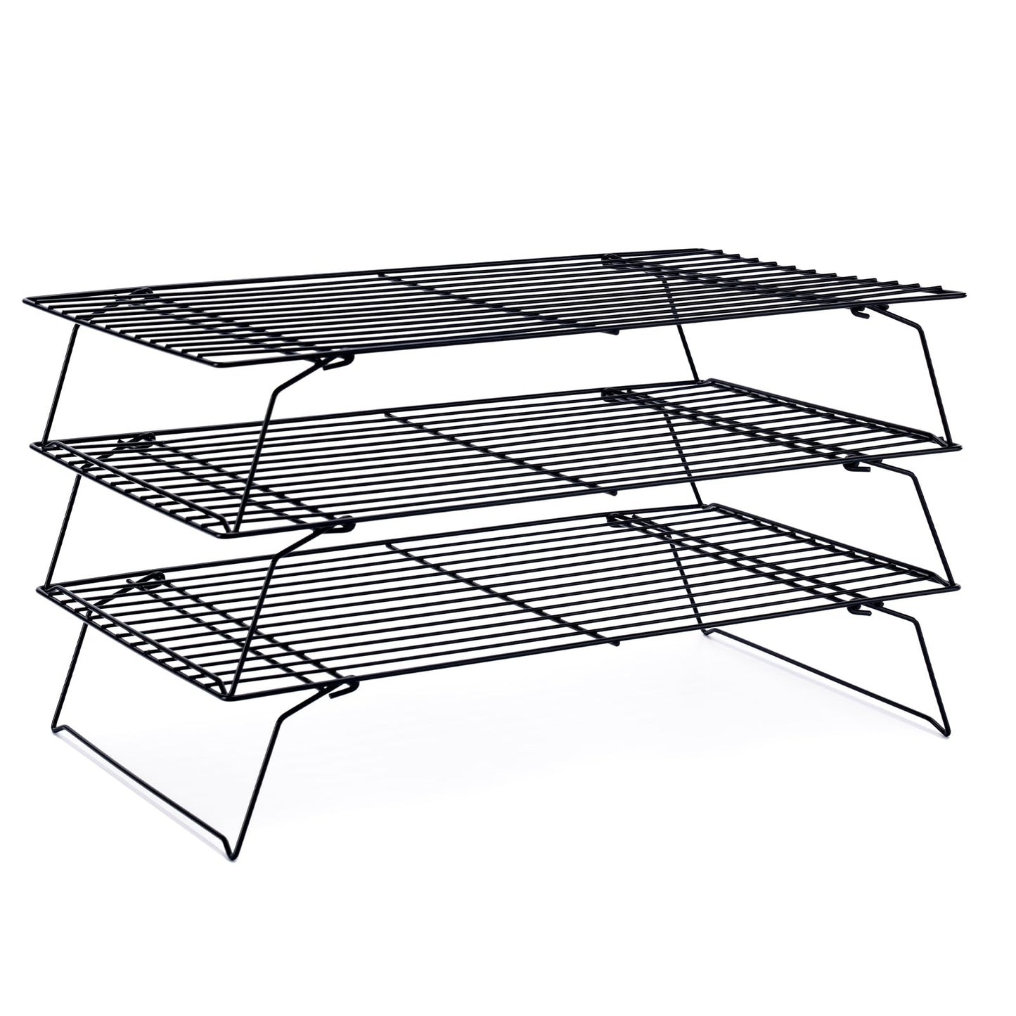 Cooling Rack for Baking 2-Pack, 16x10 Inches Baking Rack, Thick Wire Cookie Rack for Cooking, Roasting, Grilling, Drying, Oven Safe, Fits Half Sheet Pan, Silver