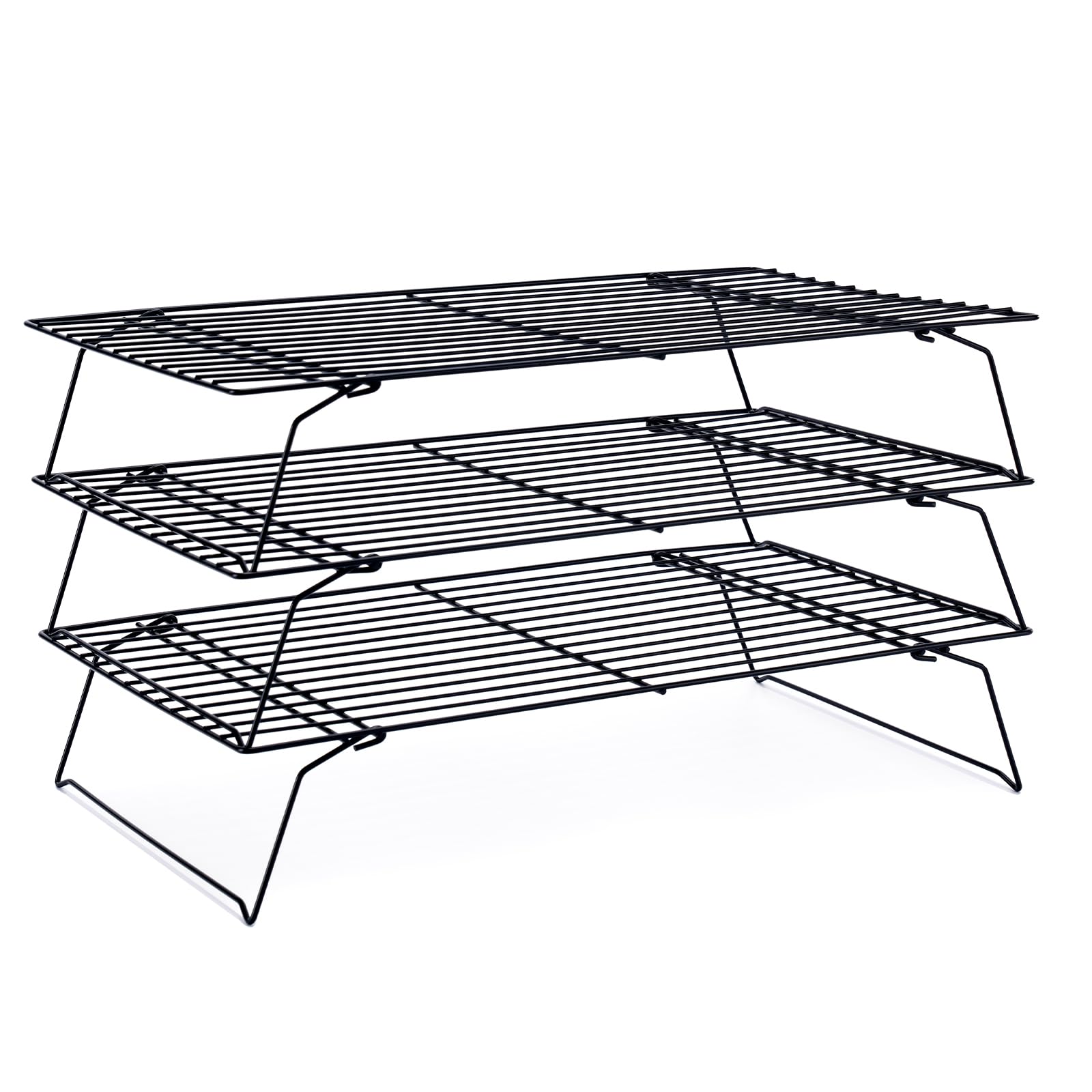 Cooling Rack for Baking 2-Pack, 16x10 Inches Baking Rack, Thick Wire Cookie Rack for Cooking, Roasting, Grilling, Drying, Oven Safe, Fits Half Sheet Pan, Silver