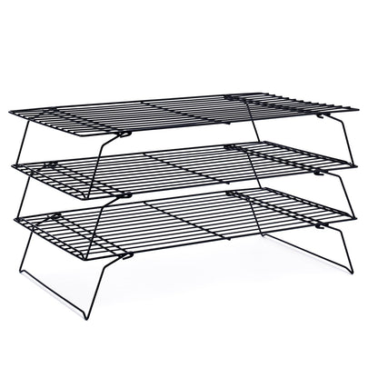 Cooling Rack for Baking 2-Pack, 16x10 Inches Baking Rack, Thick Wire Cookie Rack for Cooking, Roasting, Grilling, Drying, Oven Safe, Fits Half Sheet Pan, Silver