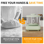 Sunvivi Electric Dough Maker with Weighing Function,5.2QT Dough Mixer with Ferment Function,Household Bread Maker Kitchen Flour Kneading Machine with Stainless Steel Bowl,Face-up Touch Panel