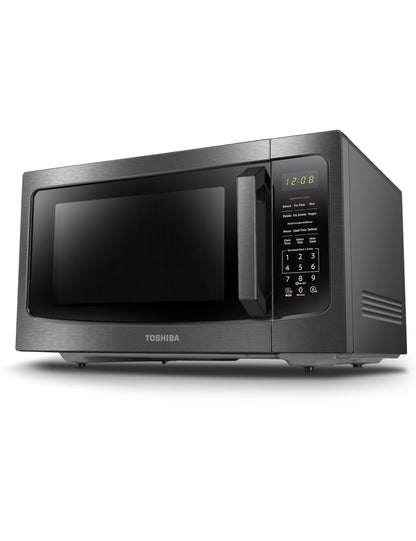 TOSHIBA ML-EM45P(BS) Countertop Microwave Oven with Smart Sensor and Position Memory Turntable, Function, 1.6 Cu.ft 13.6" Removable Black Stainless Steel, 1200W