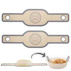 Silicone Bread Sling Dutch Oven - Best Japan Silicone Non-Stick & Easy Clean Reusable Baking Mat With Extra Long Handles, 2 Grey Set for Transferable Dough