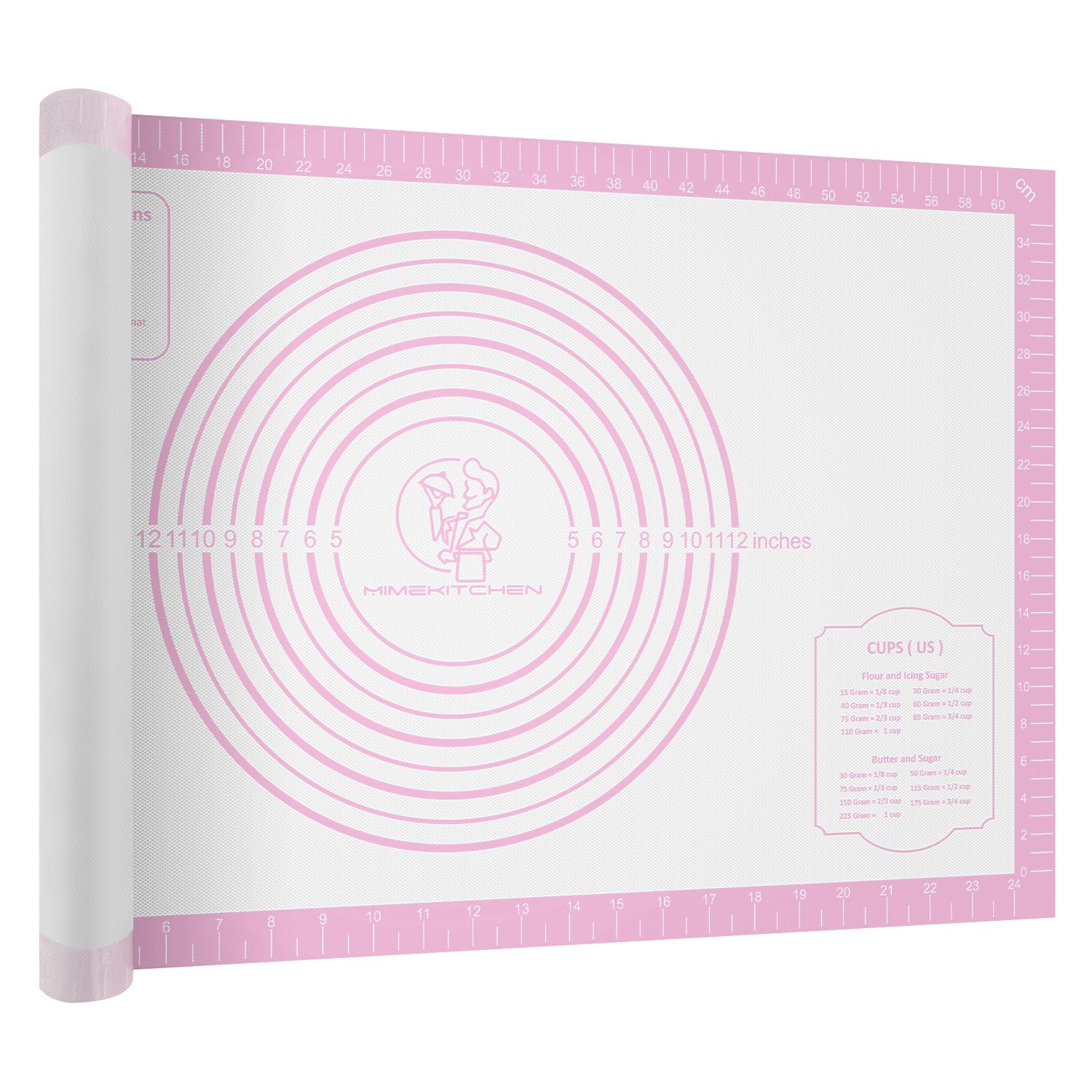 Silicone Baking Mat, Non Stick Pastry Mat Sheet for Dough Rolling, Nonslip Fondant/Pie Crust Mat, Counter Mat Oven Liner Mat for Making Cookies Macarons Bread Baking Supplies Extra Large 26 x 16 Inch