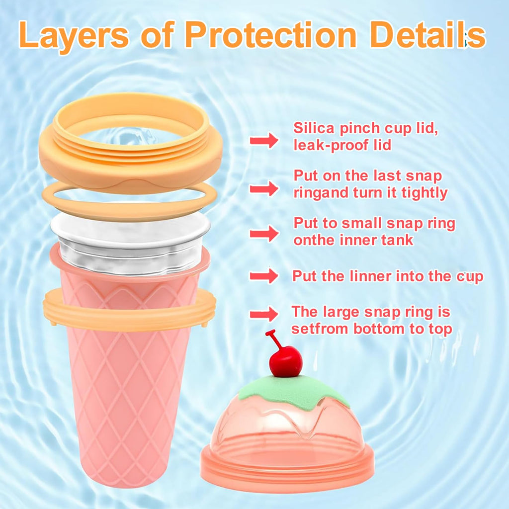 Slushie Maker - DIY Magic Quick Frozen Smoothies Cup do domowej roboty Milk Shake Ice Cream Maker, przenośny kubek chłodzący, dwuwarstwowa wyciskarka Slushie Maker, prezenty urodzinowe dla dzieci, przyjaciół, rodziny