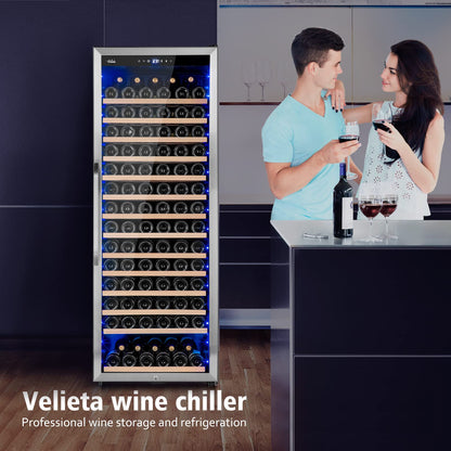 24 Inch Wine Cooler Refrigerator, 179 Bottles Professional Wine Cellars with Powerful Compressor,Quiet Operation and Elegant Design for The Wine Lovers