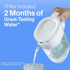 Dzbanek filtrujący do wody Brita Everyday Standard z wskaźnikiem wymiany filtra SmartLight, redukuje zanieczyszczenia miedzią, kadmem i rtęcią, zawiera 1 filtr, bez BPA, wystarcza na 2 miesiące, 10 filiżanek, biały