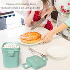 KOMIDK 1.8LB Baking Pie Crust Weights, White, Ceramic, Round