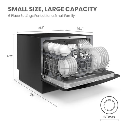 COMFEE‚Äô Countertop Dishwasher, Energy Star Portable Dishwasher, 6 Place Settings, Mini Dishwasher with 8 Washing Programs