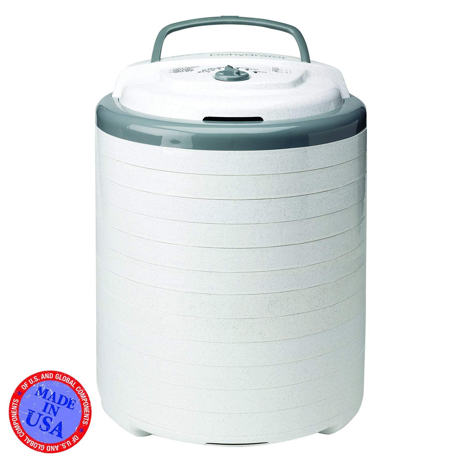 Дегідратор для харчових продуктів NESCO FD-75A Snackmaster Pro, для снеків, фруктів, в'яленої яловичини, сірого кольору